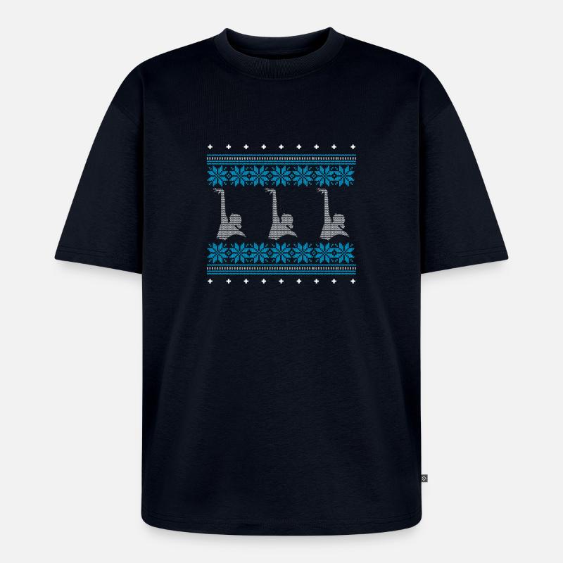 synchronschwimmen ugly pullover weihnachten xmas - Unisex Premium Oversized Bio T-Shirt - Navy