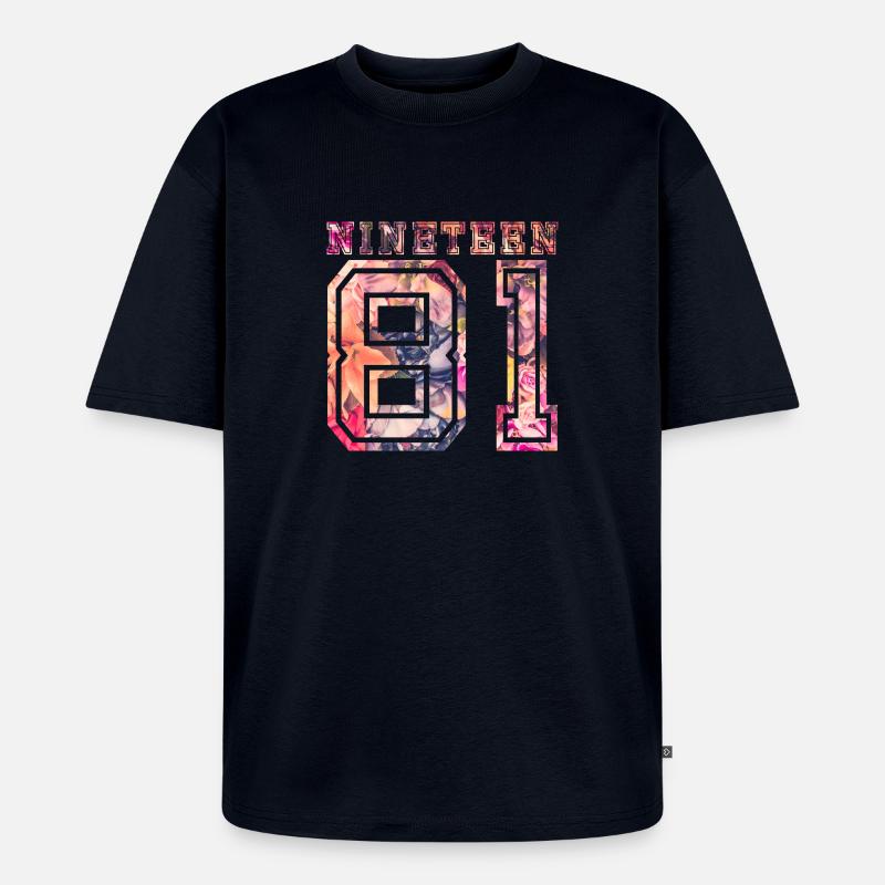 NINETEEN 1981 B - Unisex Premium Oversized Bio T-Shirt - Navy