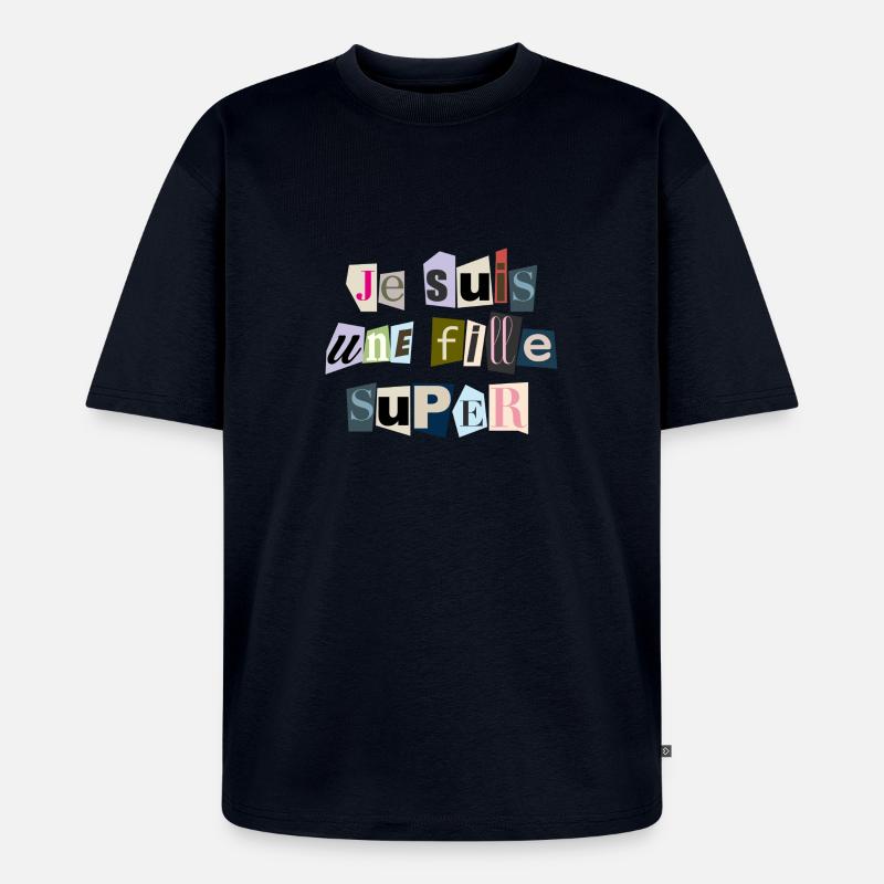 Ich bin ein Super-Mädchen - Unisex Premium Oversized Bio T-Shirt - Navy