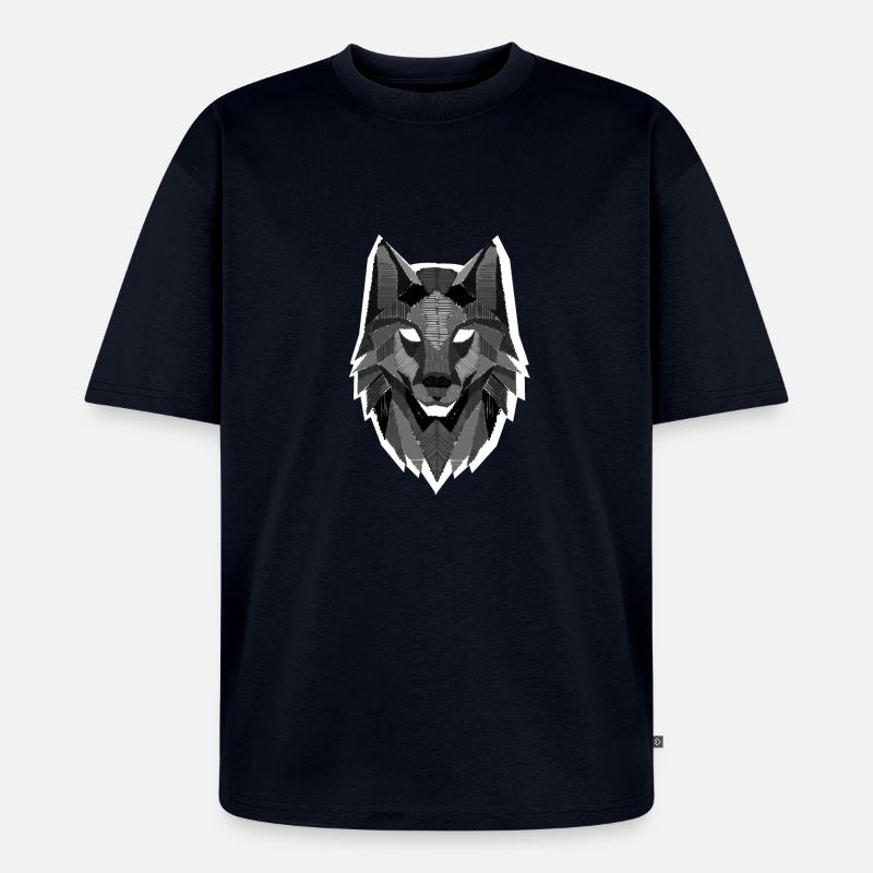 Wolf Artboard - Unisex Premium Oversized Bio T-Shirt - Navy