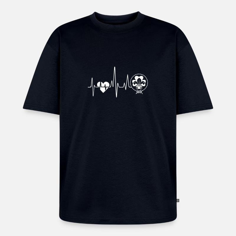Scouting Scouting Herzschlag - Unisex Premium Oversized Bio T-Shirt - Navy