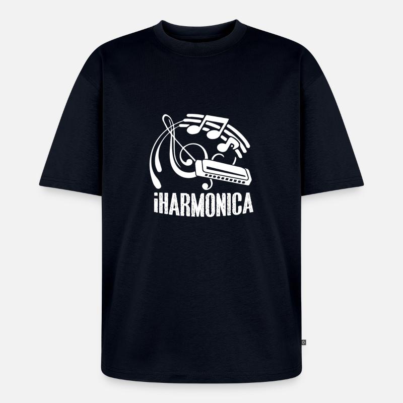 Harmonica Funny Harmonica - Unisex Premium Oversized Organic T-Shirt - navy