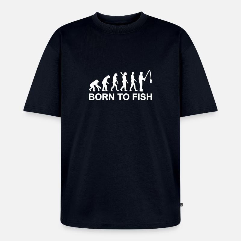 Evolution Angeln - Unisex Premium Oversized Bio T-Shirt - Navy
