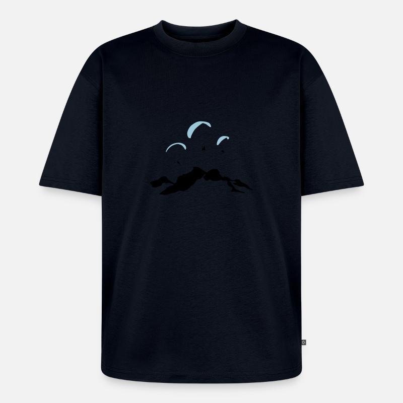 Gleitschirm Eiskogel Tennengebirge - Unisex Premium Oversized Bio T-Shirt - Navy