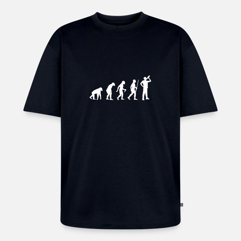 Beer Drinking Evolution - Unisex Premium Oversized Organic T-Shirt - navy