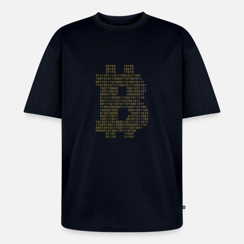 Bitcoin Code Blockchain Kryptowährung HODL - Unisex Premium Oversized Bio T-Shirt - Navy