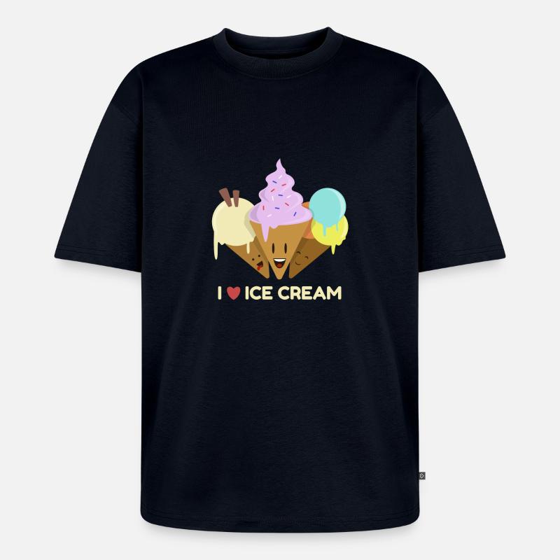 Ich liebe Eis - Unisex Premium Oversized Bio T-Shirt - Navy