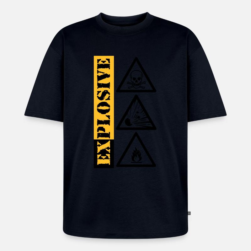 explosive, explosiv - Unisex Premium Oversized Bio T-Shirt - Navy