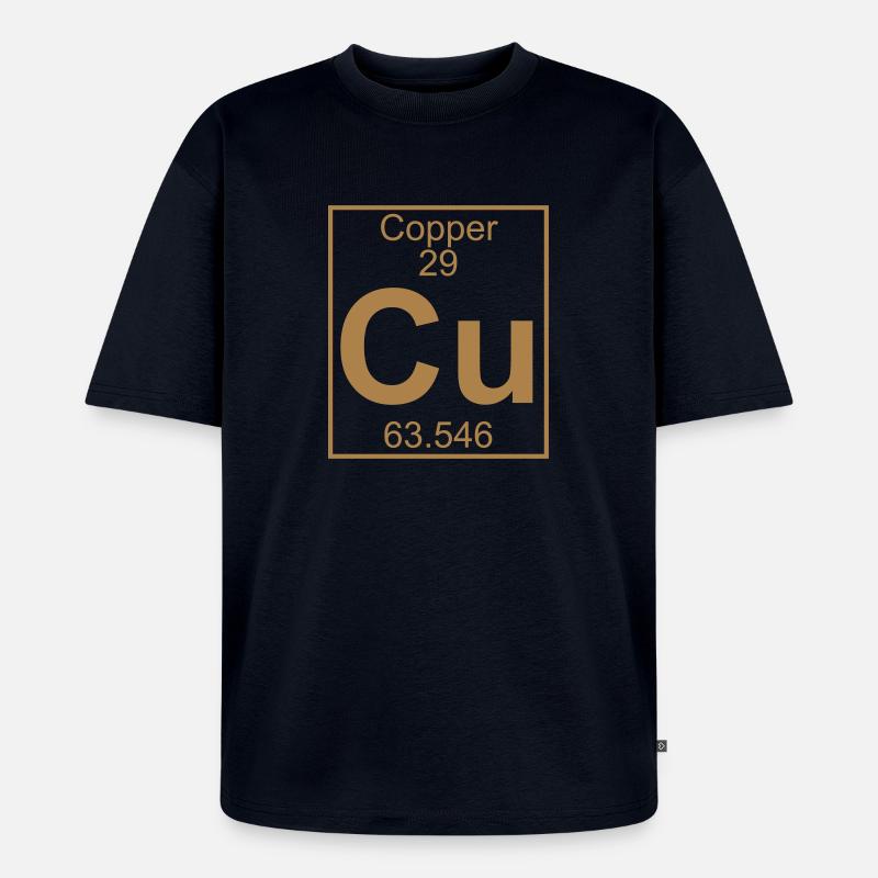 Element 29 - Cu (copper) - Full - Unisex Premium Oversized Bio T-Shirt - Navy
