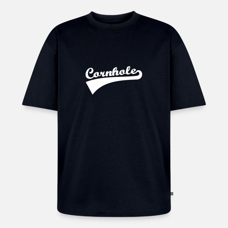 Cornhole - Unisex Premium Oversized Bio T-Shirt - Navy