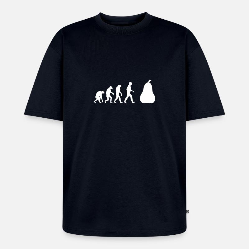 birnen evolution - Unisex Premium Oversized Bio T-Shirt - Navy