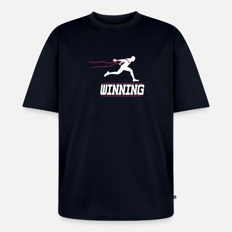 running runner winning 2c I - Unisex Premium Oversized Bio T-Shirt - Navy
