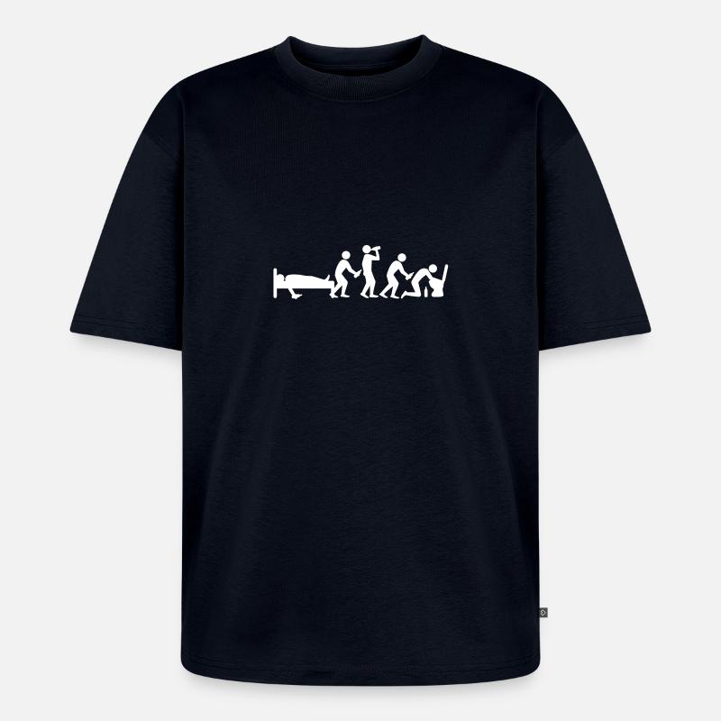 hangover_evolution - Unisex Premium Oversized Bio T-Shirt - Navy