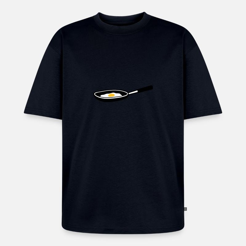 egg_in_pan - Unisex Premium Oversized Bio T-Shirt - Navy