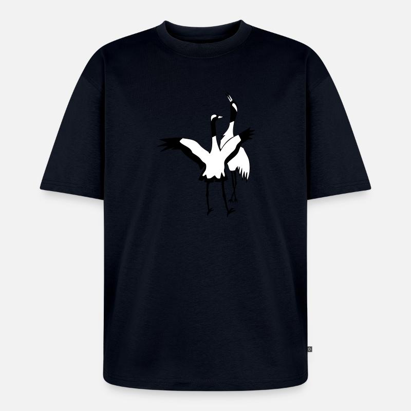 Kraniche - Unisex Premium Oversized Bio T-Shirt - Navy