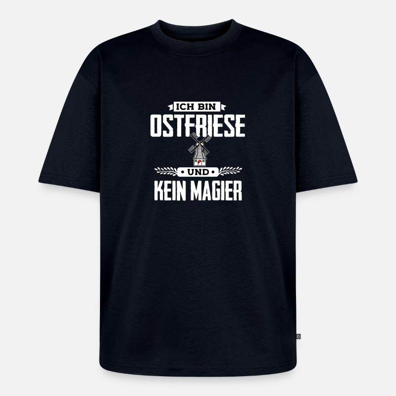 Ich bin Ostfriese - Unisex Premium Oversized Bio T-Shirt - Navy