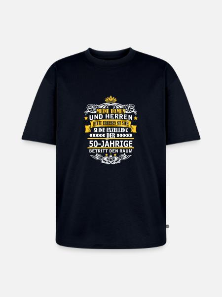50-JÄHRIGE - Unisex Premium Oversized Bio T-Shirt - Navy