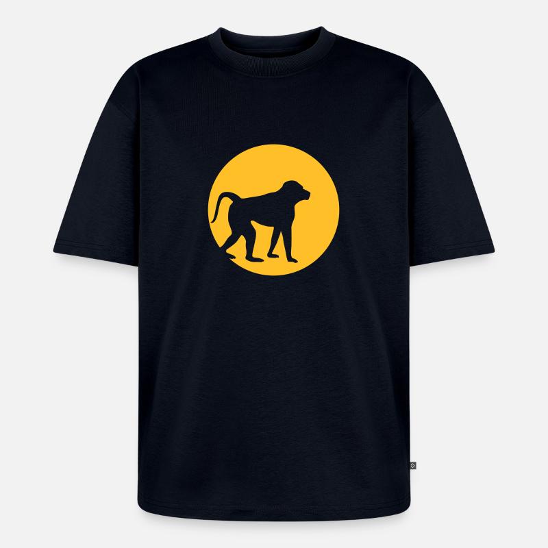 Monkey Moon Effect - Unisex Premium Oversized Bio T-Shirt - Navy