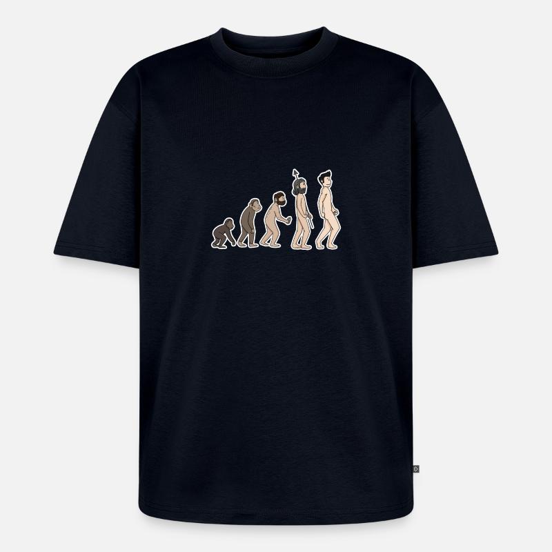 évolution - T-shirt Premium bio oversize Unisexe - bleu marine