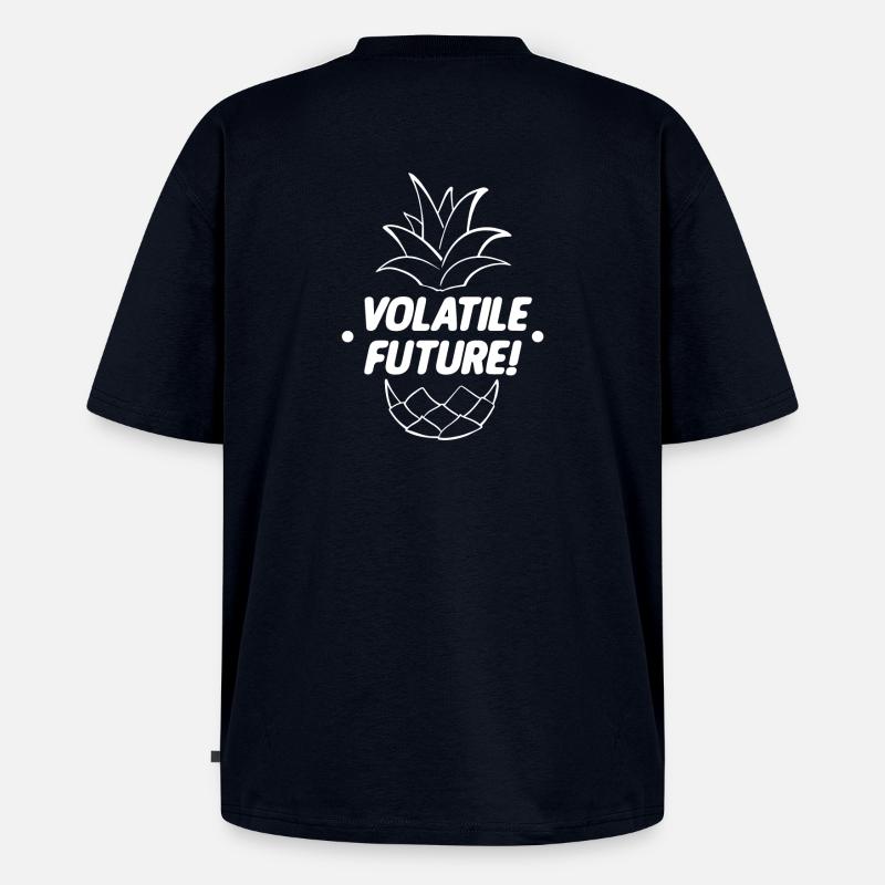 VOLATILE FUTURE! White - Unisex Premium Oversized Organic T-Shirt - navy
