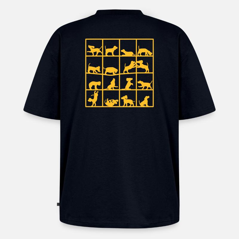 Dog Cube Beagle - Unisex Premium Oversized Bio T-Shirt - Navy