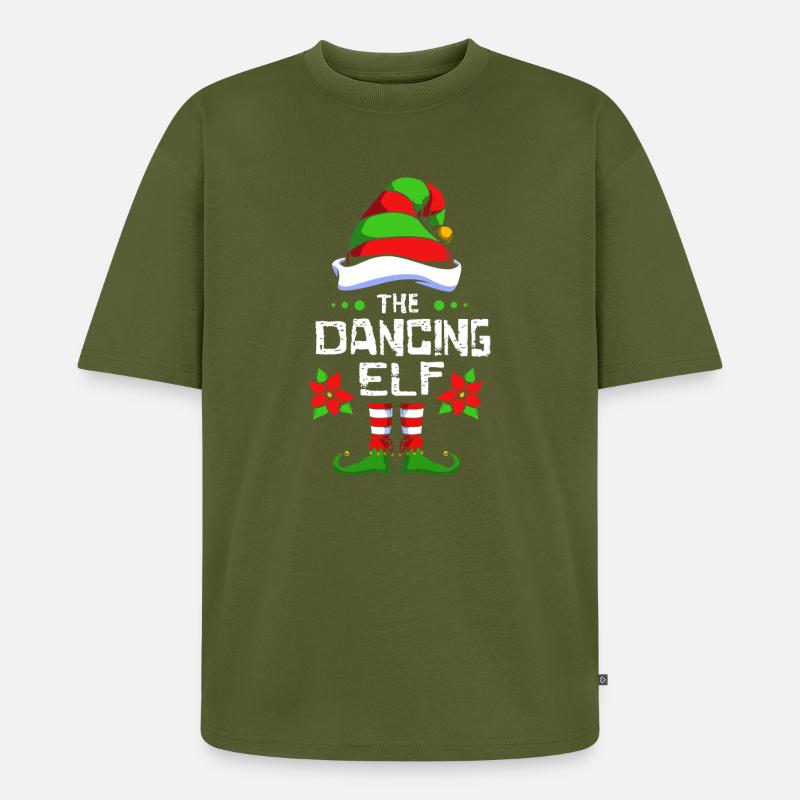 Elfe dansant Elfe Cadeau de Noël - T-shirt Premium bio oversize Unisexe - kaki