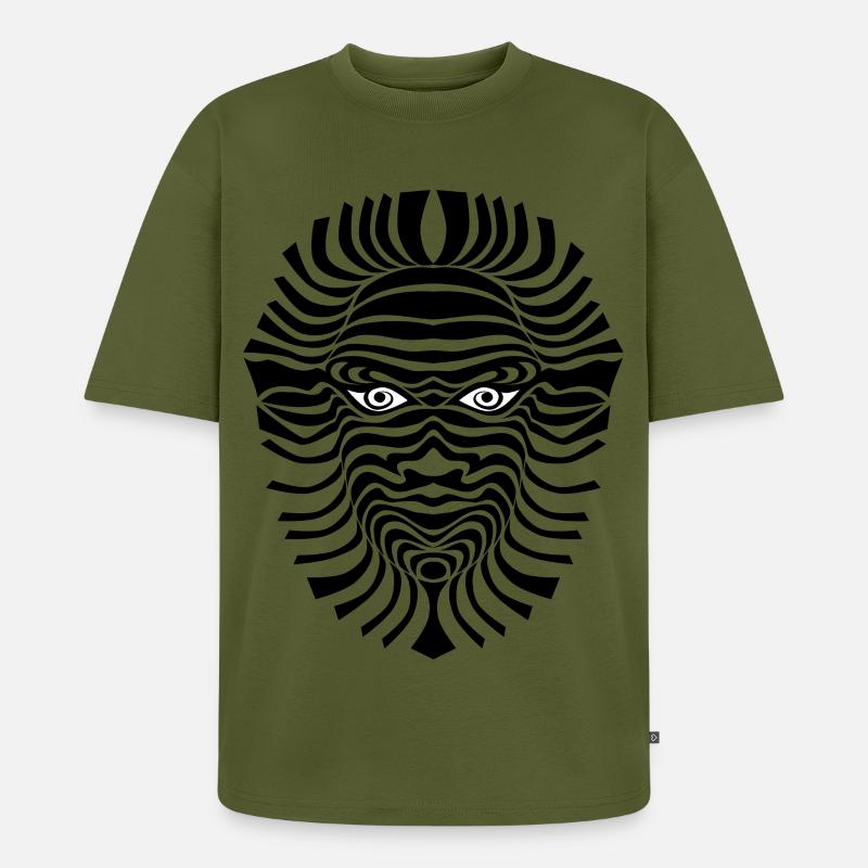 psy-chic psychedlic sixties good voodoo mask - Unisex Premium Oversized Bio T-Shirt - Khaki