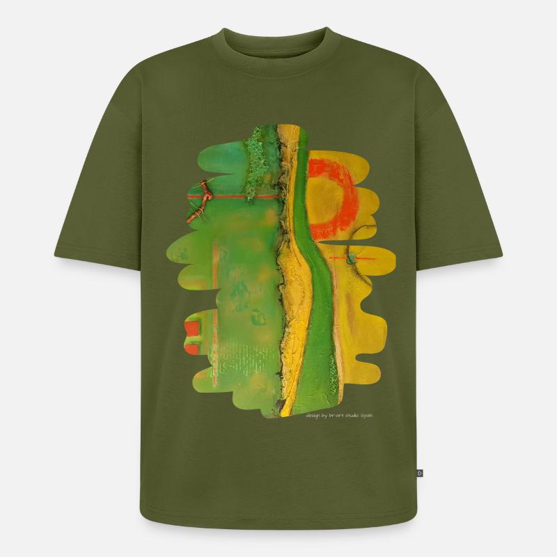 Flucht - Unisex Premium Oversized Bio T-Shirt - Khaki