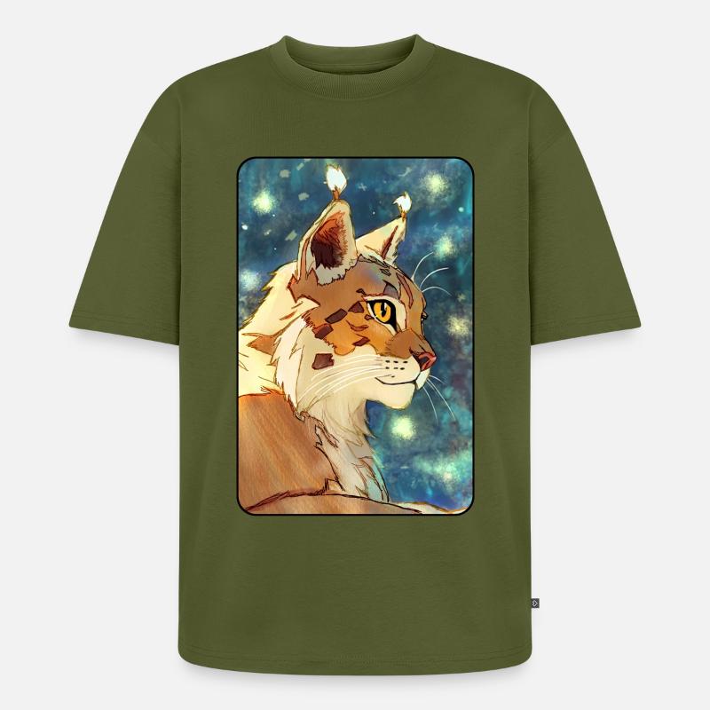 Luchs im Profil - Unisex Premium Oversized Bio T-Shirt - Khaki