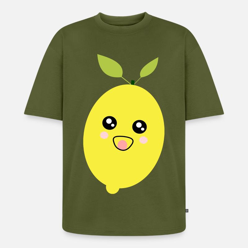 Fasching, Karneval, Kostüm, Zitrone - Unisex Premium Oversized Bio T-Shirt - Khaki