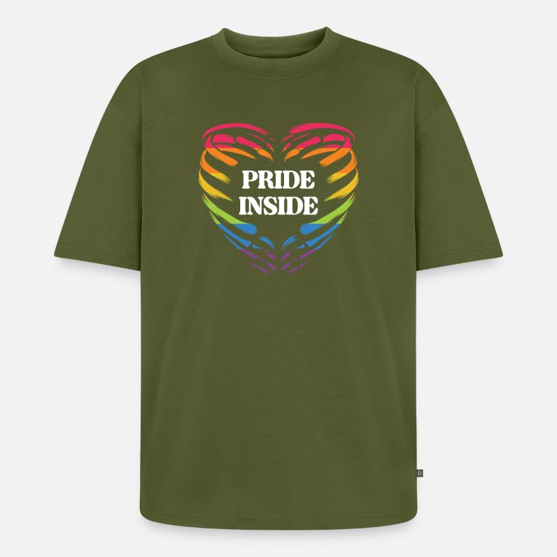 LGBT Pride Monat - Pride Inside - Unisex Premium Oversized Bio T-Shirt - Khaki