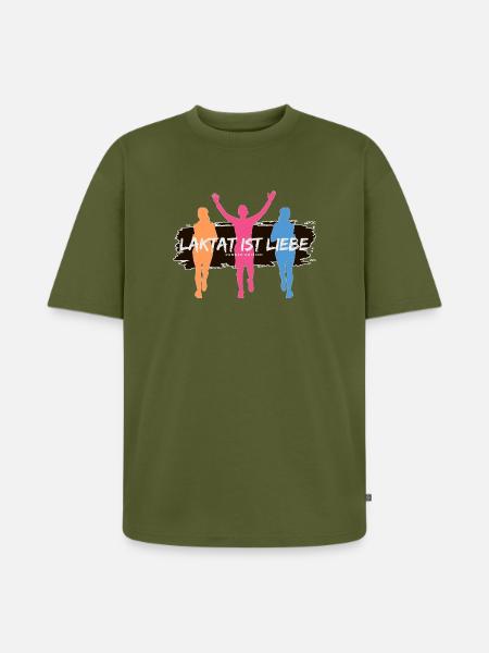 Lactate, c’est l’amour – Édition Runner - T-shirt Premium bio oversize Unisexe - kaki