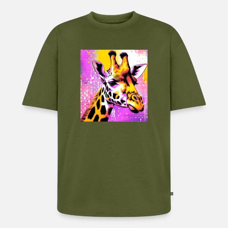 giraffe - Unisex Premium Oversized Organic T-Shirt - khaki