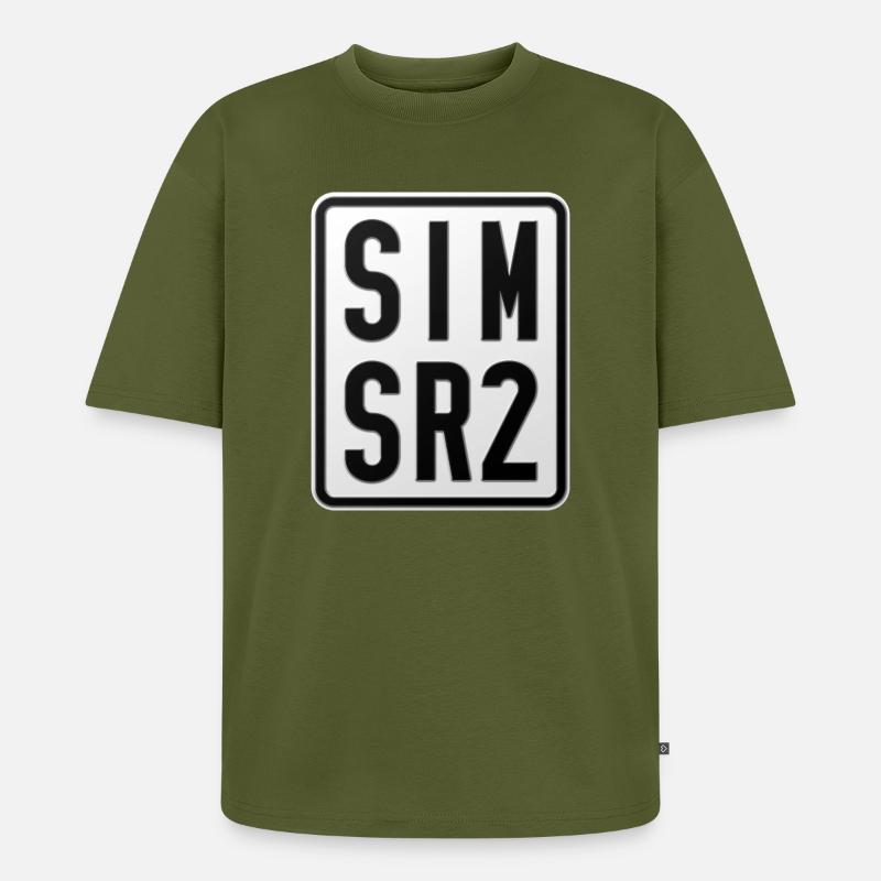 Simson SR2 Moped Kennzeichen - Unisex Premium Oversized Bio T-Shirt - Khaki