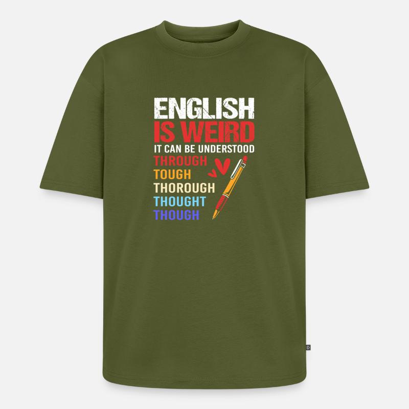 Grammatik - Unisex Premium Oversized Bio T-Shirt - Khaki