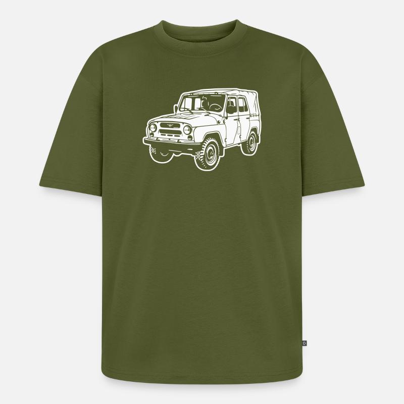UAZ Geländefahrzeug (Differenzbild) - Unisex Premium Oversized Bio T-Shirt - Khaki