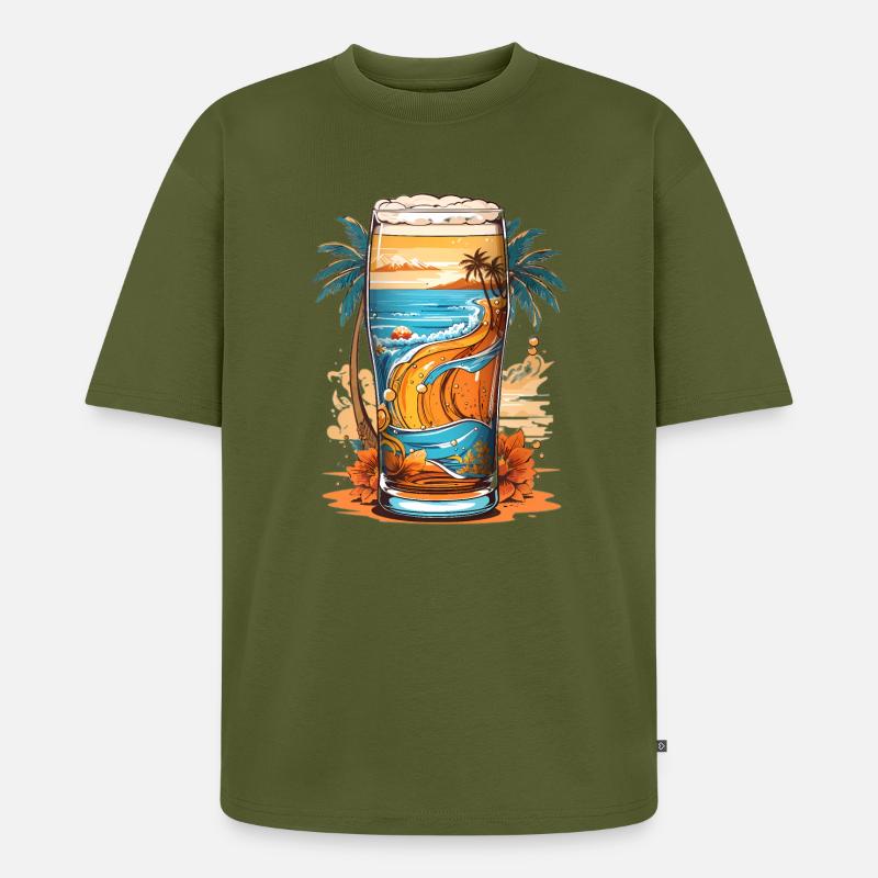 Strand Bier - Unisex Premium Oversized Bio T-Shirt - Khaki