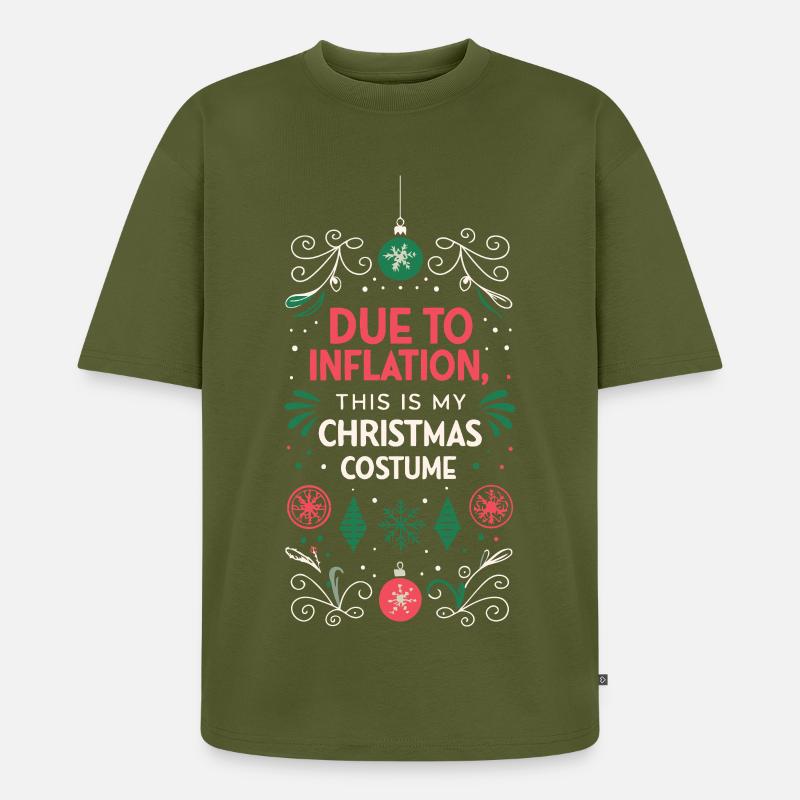 Inflation-Weihnachtskostüm - Unisex Premium Oversized Bio T-Shirt - Khaki