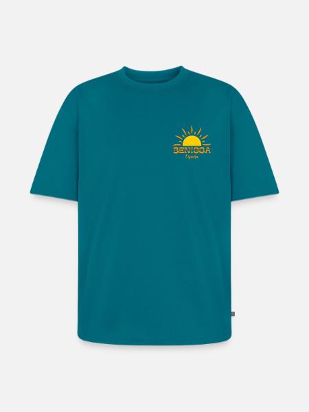 Benissa Espana Sunrise Design - T-shirt Premium bio oversize Unisexe - bleu pétrole