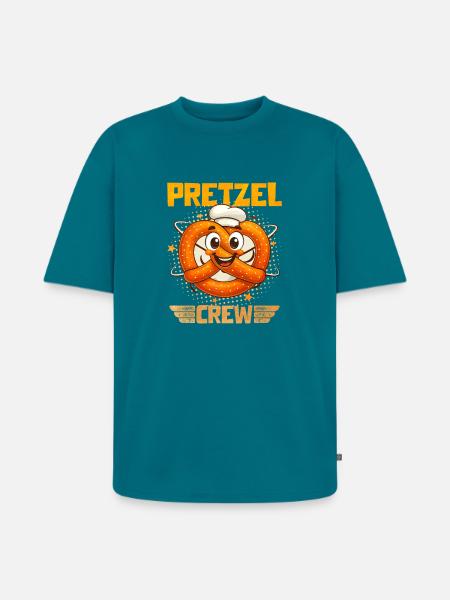 Bretzel Pretzel Bäcker mit Lächeln - Unisex Premium Oversized Bio T-Shirt - Petrol