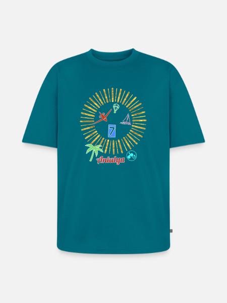 Antalya Strandzauber Kreis - Unisex Premium Oversized Bio T-Shirt - Petrol