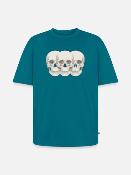 neoklassische Schädel - Unisex Premium Oversized Bio T-Shirt - Petrol