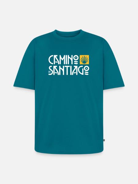 Camino de Santiago | Cammino di Santiago | Refuso Art Deco - Maglietta ecologica premium oversize unisex - petrolio