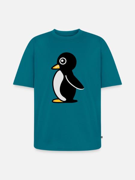 Minimalistischer Pinguin - Unisex Premium Oversized Bio T-Shirt - Petrol