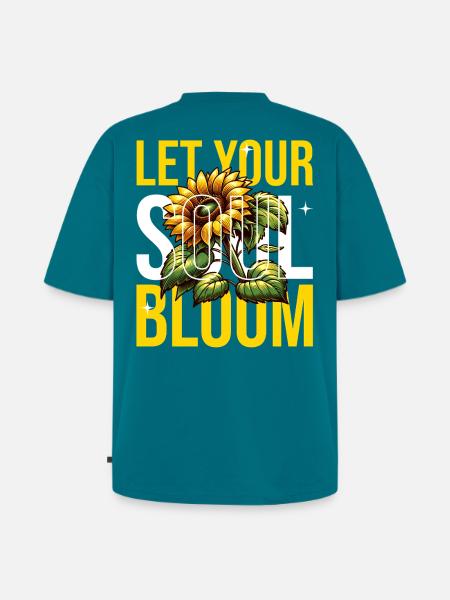 Let your soul blossom - Unisex Premium Oversized Organic T-Shirt - petrol