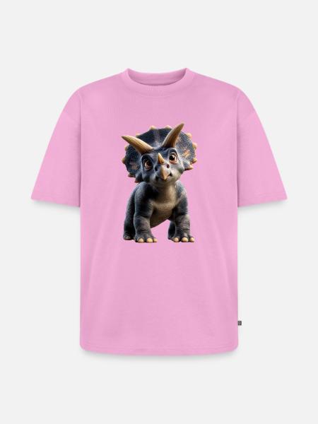 Triceratops Dinosaur Dinos Triceratops Dino - Unisex Premium Oversized Organic T-Shirt - washed pink