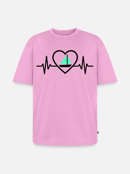 Heart Sailing – Passion Boat - Unisex Premium Oversized Organic T-Shirt - washed pink