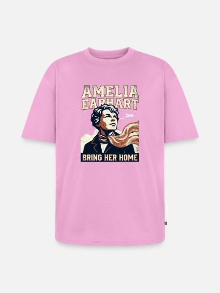 Amelia Earhart – Bring Her Home - Unisex Premium Oversized Organic T-Shirt - washed pink
