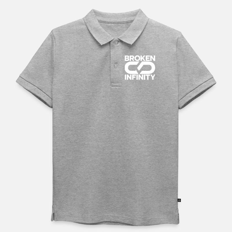 broken_infinity_white - Kinder Premium Organic Poloshirt - Grau meliert