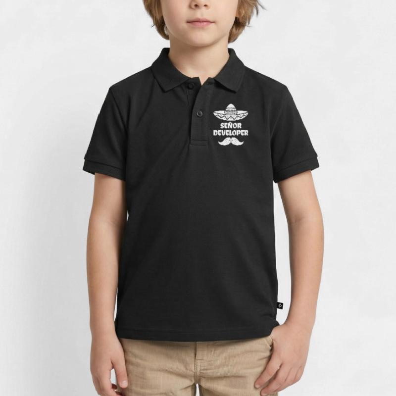 Déclaration du développeur Code Informatique Geek Scripting Polo enfant bio premium